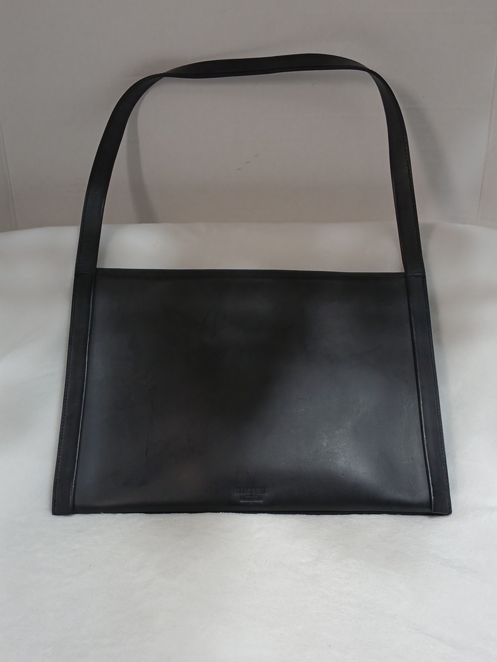 Isaac Reina Black Leather Shoulder Bag - Minimalist Men’s/Unisex Carryall